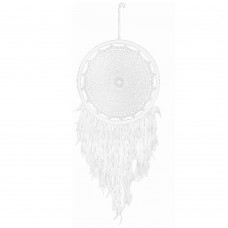 120cm White Crochet Jumbo Dream Catcher with Feathers and Beads 9319844538084  322361242896